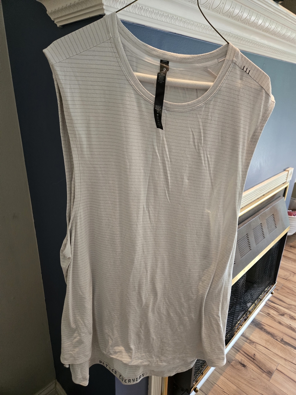 lululemon athletica Men’s Sleeveless Crew Tank - Light Gray with Subtle Stripes
